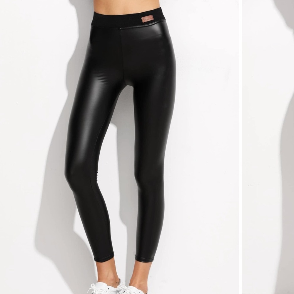 🛍2 for $22 NEW SHEIN Faux Leather Ankle Leggings